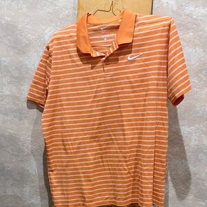 Nike Men’s Orange & White Striped Polo Shirt